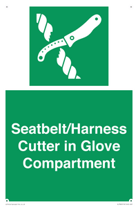 Seatbelt/Harness Cutter in Glove Compartment